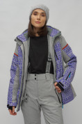Оптом Горнолыжная куртка женская зимняя великан фиолетового цвета 2272-1F, фото 7