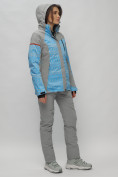 Оптом Горнолыжная куртка женская зимняя великан голубого цвета 2272-1Gl в Сочи, фото 12