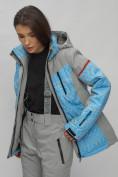 Оптом Горнолыжная куртка женская зимняя великан голубого цвета 2272-1Gl в Ульяновске, фото 3