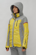 Оптом Горнолыжная куртка женская зимняя великан желтого цвета 2272-1J, фото 11