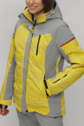 Оптом Горнолыжная куртка женская зимняя великан желтого цвета 2272-1J в Тольятти, фото 2