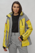 Оптом Горнолыжная куртка женская зимняя великан желтого цвета 2272-1J, фото 7