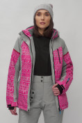 Оптом Горнолыжная куртка женская зимняя великан розового цвета 2272-1R, фото 10
