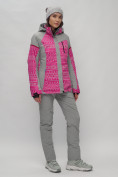 Оптом Горнолыжная куртка женская зимняя великан розового цвета 2272-1R в Перми, фото 15