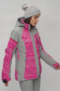 Оптом Горнолыжная куртка женская зимняя великан розового цвета 2272-1R в Самаре, фото 4