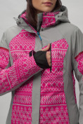 Оптом Горнолыжная куртка женская зимняя великан розового цвета 2272-1R в  Красноярске, фото 6