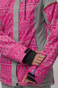 Оптом Горнолыжная куртка женская зимняя великан розового цвета 2272-1R в Перми, фото 8