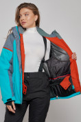 Оптом Горнолыжная куртка женская зимняя большого размера бирюзового цвета 2272-3Br в Екатеринбурге, фото 11