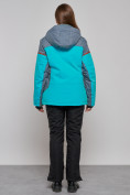Оптом Горнолыжная куртка женская зимняя большого размера бирюзового цвета 2272-3Br в Казани, фото 18