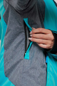 Оптом Горнолыжная куртка женская зимняя большого размера бирюзового цвета 2272-3Br в Казани, фото 7