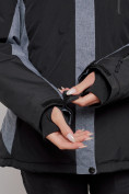 Оптом Горнолыжная куртка женская зимняя большого размера черного цвета 2272-3Ch в Екатеринбурге, фото 9