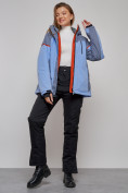 Оптом Горнолыжная куртка женская зимняя большого размера фиолетового цвета 2272-3F в Екатеринбурге, фото 14