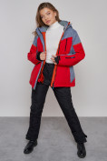 Оптом Горнолыжная куртка женская зимняя большого размера красного цвета 2272-3Kr в Екатеринбурге, фото 17
