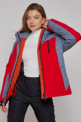Оптом Горнолыжная куртка женская зимняя большого размера красного цвета 2272-3Kr в Екатеринбурге, фото 18
