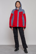 Оптом Горнолыжная куртка женская зимняя большого размера красного цвета 2272-3Kr в Казани, фото 19
