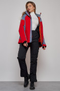 Оптом Горнолыжная куртка женская зимняя большого размера красного цвета 2272-3Kr в Казани, фото 21