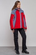 Оптом Горнолыжная куртка женская зимняя большого размера красного цвета 2272-3Kr в Екатеринбурге, фото 4