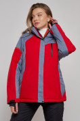 Оптом Горнолыжная куртка женская зимняя большого размера красного цвета 2272-3Kr в Екатеринбурге