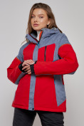 Оптом Горнолыжная куртка женская зимняя большого размера красного цвета 2272-3Kr в Екатеринбурге, фото 6