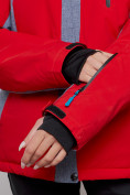 Оптом Горнолыжная куртка женская зимняя большого размера красного цвета 2272-3Kr в Казани, фото 8