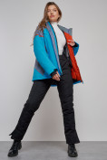 Оптом Горнолыжная куртка женская зимняя большого размера синего цвета 2272-3S в Екатеринбурге, фото 22