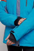 Оптом Горнолыжная куртка женская зимняя большого размера синего цвета 2272-3S в Казани, фото 4