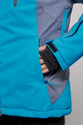 Оптом Горнолыжная куртка женская зимняя большого размера синего цвета 2272-3S в Казани, фото 6