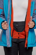Оптом Горнолыжная куртка женская зимняя большого размера синего цвета 2272-3S в Казани, фото 9