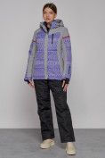 Оптом Горнолыжная куртка женская зимняя фиолетового цвета 2272F, фото 12