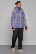 Оптом Горнолыжная куртка женская зимняя фиолетового цвета 2272F, фото 14