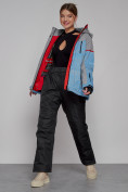 Оптом Горнолыжная куртка женская зимняя голубого цвета 2272Gl, фото 11