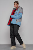 Оптом Горнолыжная куртка женская зимняя голубого цвета 2272Gl в Ярославле, фото 9