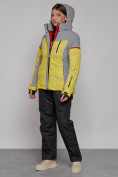 Оптом Горнолыжная куртка женская зимняя желтого цвета 2272J в Самаре, фото 13