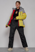 Оптом Горнолыжная куртка женская зимняя желтого цвета 2272J, фото 6