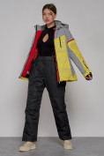 Оптом Горнолыжная куртка женская зимняя желтого цвета 2272J, фото 8