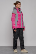 Оптом Горнолыжная куртка женская зимняя розового цвета 2272R, фото 13