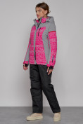 Оптом Горнолыжная куртка женская зимняя розового цвета 2272R, фото 14