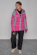 Оптом Горнолыжная куртка женская зимняя розового цвета 2272R в Санкт-Петербурге, фото 3