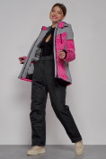 Оптом Горнолыжная куртка женская зимняя розового цвета 2272R в Новосибирске, фото 5