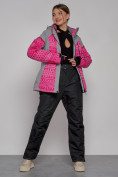 Оптом Горнолыжная куртка женская зимняя розового цвета 2272R в Сочи, фото 6
