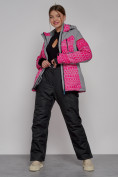 Оптом Горнолыжная куртка женская зимняя розового цвета 2272R, фото 7
