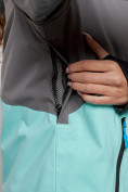 Оптом Горнолыжная куртка женская зимняя большого размера бирюзового цвета 2278Br в Екатеринбурге, фото 7