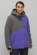 Оптом Горнолыжная куртка женская зимняя большого размера фиолетового цвета 2278F в Екатеринбурге