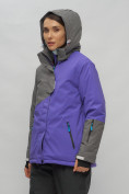 Оптом Горнолыжная куртка женская зимняя большого размера фиолетового цвета 2278F в Казани, фото 9