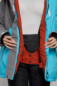 Оптом Горнолыжная куртка женская зимняя большого размера голубого цвета 2278Gl в Екатеринбурге, фото 12