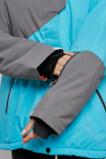 Оптом Горнолыжная куртка женская зимняя большого размера голубого цвета 2278Gl в Екатеринбурге, фото 7