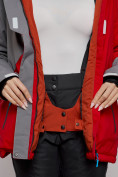 Оптом Горнолыжная куртка женская зимняя большого размера красного цвета 2278Kr в Екатеринбурге, фото 15