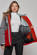 Оптом Горнолыжная куртка женская зимняя большого размера красного цвета 2278Kr в Екатеринбурге, фото 17