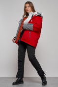 Оптом Горнолыжная куртка женская зимняя большого размера красного цвета 2278Kr в Екатеринбурге, фото 20