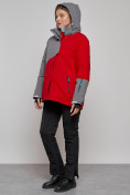 Оптом Горнолыжная куртка женская зимняя большого размера красного цвета 2278Kr в Екатеринбурге, фото 9